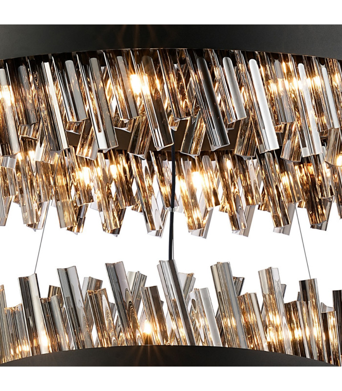 Lysander 2 Tier 60cm + 80cm Pendant 18 + 24 Light G9 Satin Black/Smoke Item Weight: 41kg-8
