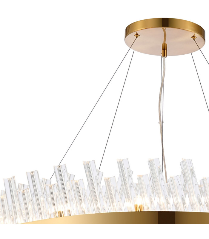 Lysander 2 Tier 80cm + 1m Pendant 24 + 32 Light G9 Brass/Clear Item Weight: 53kg-7