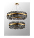 Lysander 2 Tier 80cm + 1m Pendant 24 + 32 Light G9 Brass/Smoke Item Weight: 53kg-12