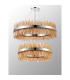 Lysander 2 Tier 80cm + 1m Pendant 24 + 32 Light G9 Polished Nickel/Amber Item Weight: 53kg-10