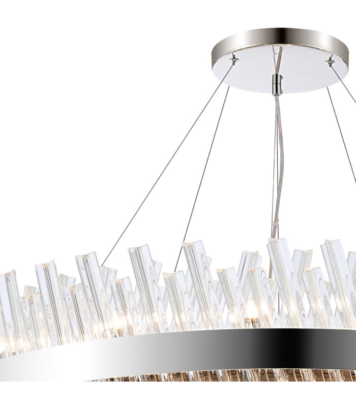 Lysander 2 Tier 80cm + 1m Pendant 24 + 32 Light G9 Polished Nickel/Clear Item Weight: 53kg-7