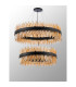 Lysander 2 Tier 80cm + 1m Pendant 24 + 32 Light G9 Satin Black/Amber Item Weight: 53kg-10