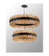 Lysander 2 Tier 80cm + 1m Pendant 24 + 32 Light G9 Satin Black/Amber Item Weight: 53kg-12