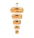 Lysander 5 Tier 25cm + 40cm + 60cm + 80cm + 1m Pendant 6 + 10 + 18 + 24 + 32 Light G9 Brass/Amber Item Weight: 86kg-1