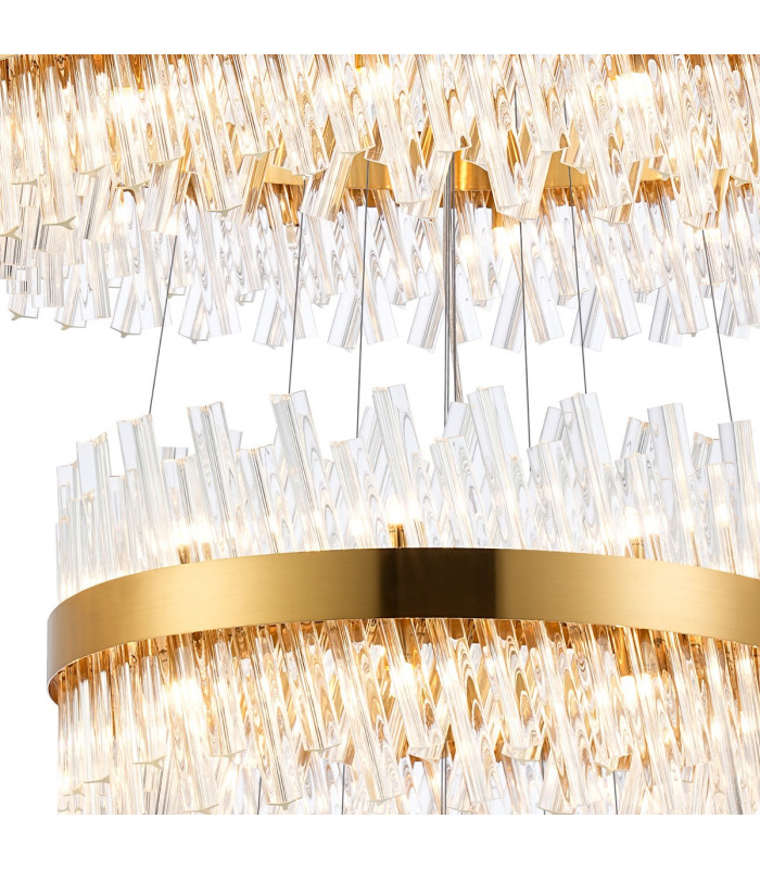 Lysander 5 Tier 25cm + 40cm + 60cm + 80cm + 1m Pendant 6 + 10 + 18 + 24 + 32 Light G9 Brass/Clear Item Weight: 86kg-9