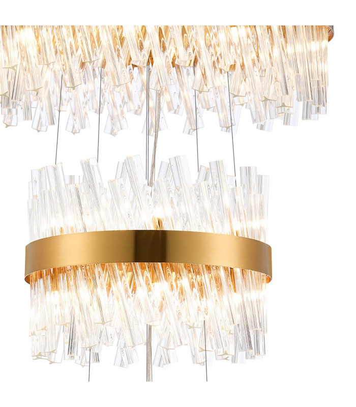 Lysander 5 Tier 25cm + 40cm + 60cm + 80cm + 1m Pendant 6 + 10 + 18 + 24 + 32 Light G9 Brass/Clear Item Weight: 86kg-10