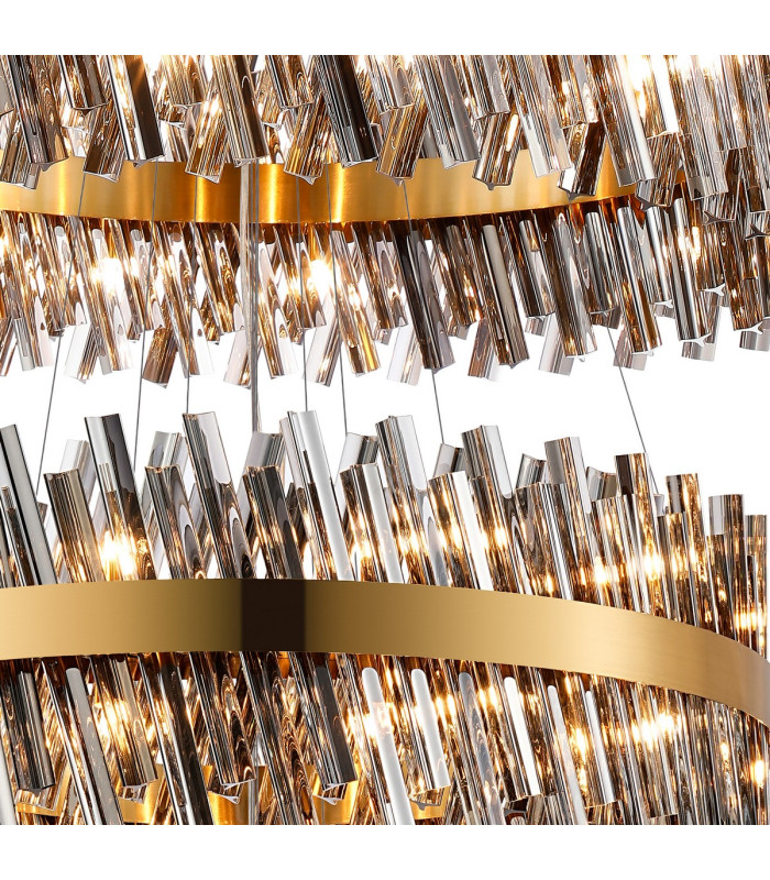 Lysander 5 Tier 25cm + 40cm + 60cm + 80cm + 1m Pendant 6 + 10 + 18 + 24 + 32 Light G9 Brass/Smoke Item Weight: 86kg-8