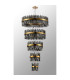 Lysander 5 Tier 25cm + 40cm + 60cm + 80cm + 1m Pendant 6 + 10 + 18 + 24 + 32 Light G9 Brass/Smoke Item Weight: 86kg-12
