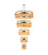 Lysander 5 Tier 25cm + 40cm + 60cm + 80cm + 1m Pendant Light G9 Polished Nickel/Amber Item Weight: 86kg-1