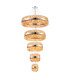 Lysander 5 Tier 25cm + 40cm + 60cm + 80cm + 1m Pendant Light G9 Polished Nickel/Amber Item Weight: 86kg-5