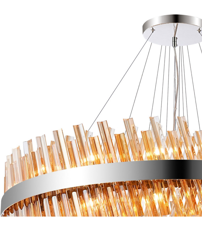 Lysander 5 Tier 25cm + 40cm + 60cm + 80cm + 1m Pendant Light G9 Polished Nickel/Amber Item Weight: 86kg-7