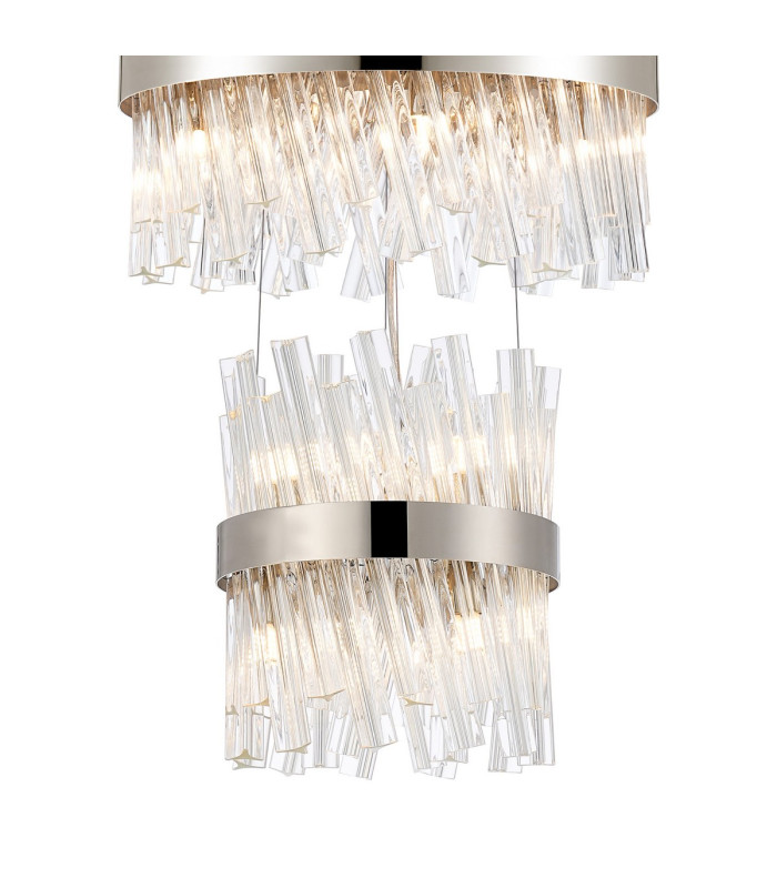 Lysander 5 Tier 25cm + 40cm + 60cm + 80cm + 1m Pendant Light G9 Polished Nickel/Clear Item Weight: 86kg-6
