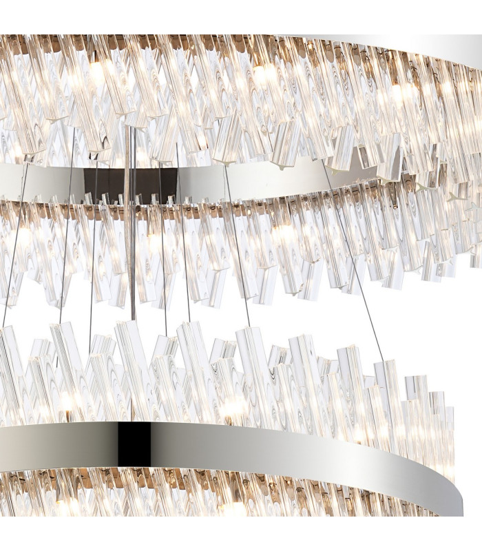 Lysander 5 Tier 25cm + 40cm + 60cm + 80cm + 1m Pendant Light G9 Polished Nickel/Clear Item Weight: 86kg-8