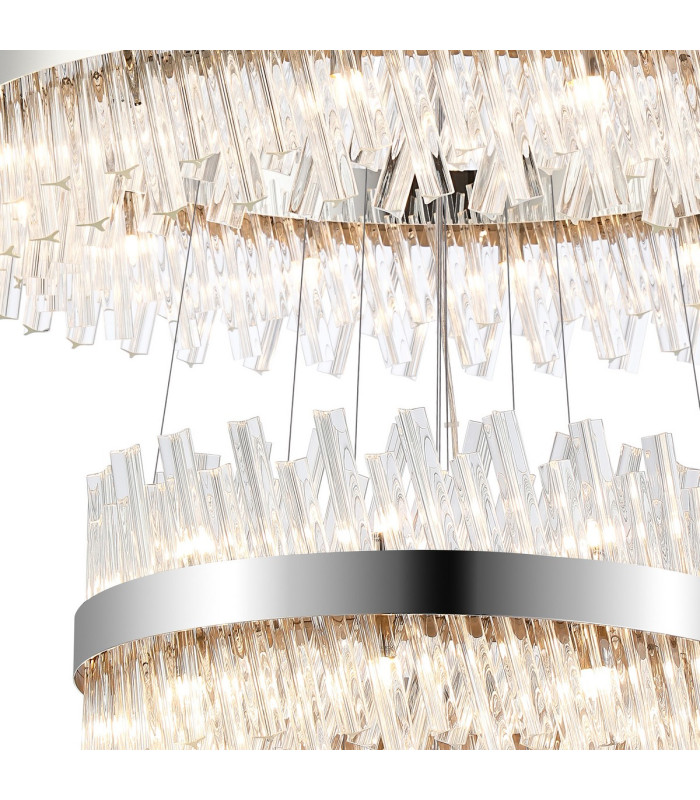 Lysander 5 Tier 25cm + 40cm + 60cm + 80cm + 1m Pendant Light G9 Polished Nickel/Clear Item Weight: 86kg-9
