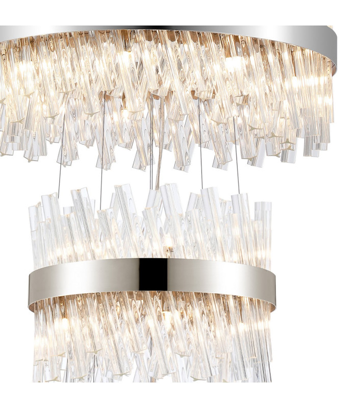 Lysander 5 Tier 25cm + 40cm + 60cm + 80cm + 1m Pendant Light G9 Polished Nickel/Clear Item Weight: 86kg-10