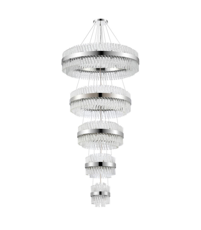 Lysander 5 Tier 25cm + 40cm + 60cm + 80cm + 1m Pendant Light G9 Polished Nickel/Clear Item Weight: 86kg-11