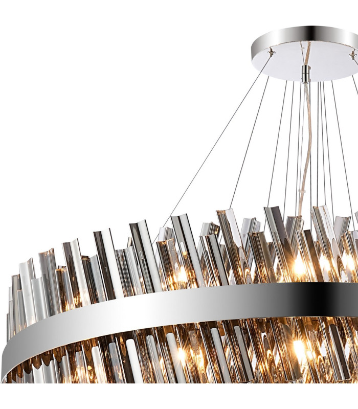Lysander 5 Tier 25cm + 40cm + 60cm + 80cm + 1m Pendant Light G9 Polished Nickel/Smoke Item Weight: 86kg-7