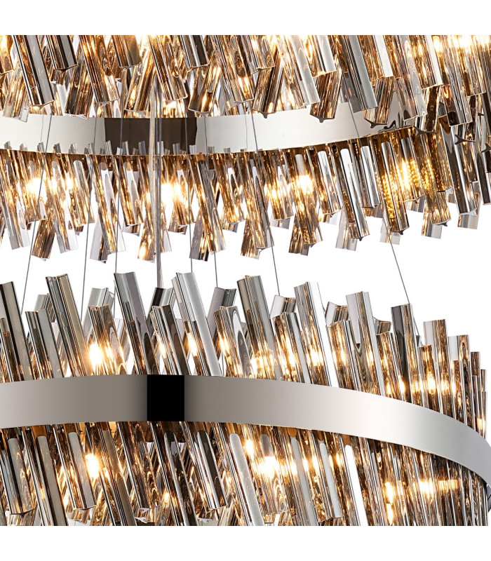 Lysander 5 Tier 25cm + 40cm + 60cm + 80cm + 1m Pendant Light G9 Polished Nickel/Smoke Item Weight: 86kg-8