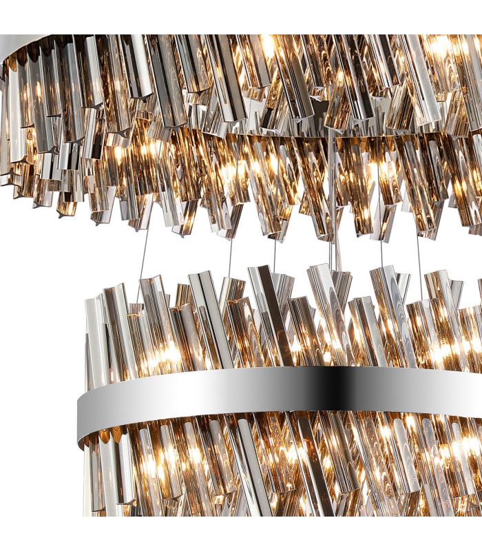 Lysander 5 Tier 25cm + 40cm + 60cm + 80cm + 1m Pendant Light G9 Polished Nickel/Smoke Item Weight: 86kg-9