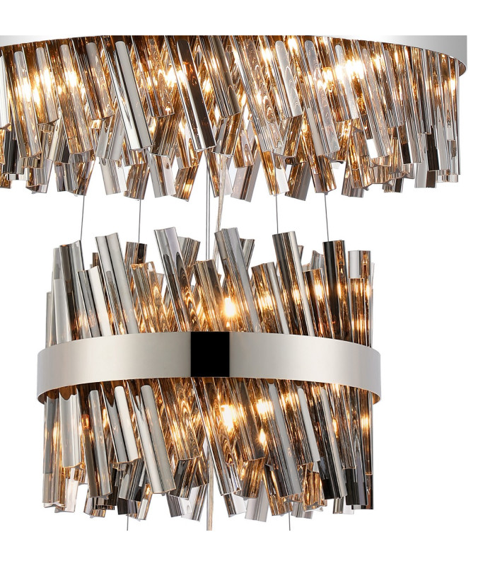 Lysander 5 Tier 25cm + 40cm + 60cm + 80cm + 1m Pendant Light G9 Polished Nickel/Smoke Item Weight: 86kg-10