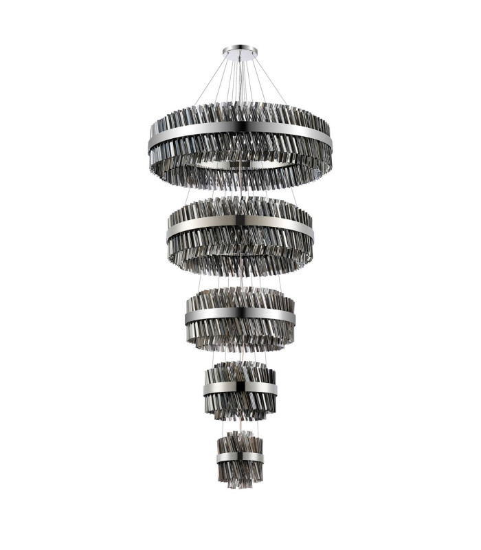 Lysander 5 Tier 25cm + 40cm + 60cm + 80cm + 1m Pendant Light G9 Polished Nickel/Smoke Item Weight: 86kg-11