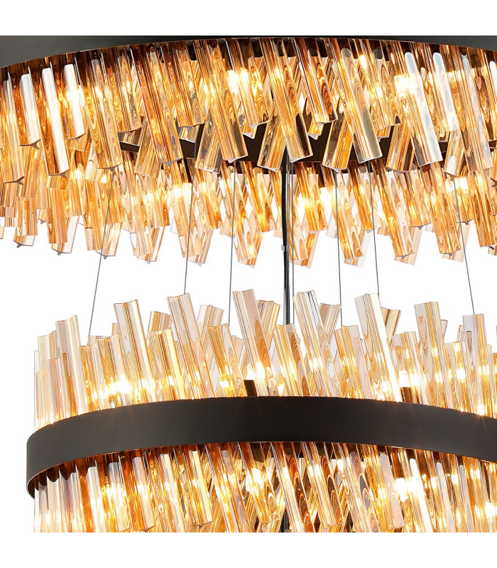 Lysander 5 Tier 25cm + 40cm + 60cm + 80cm + 1m Pendant Light G9 Satin Black/Amber Item Weight: 86kg-9