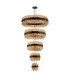 Lysander 5 Tier 25cm + 40cm + 60cm + 80cm + 1m Pendant Light G9 Satin Black/Amber Item Weight: 86kg-11