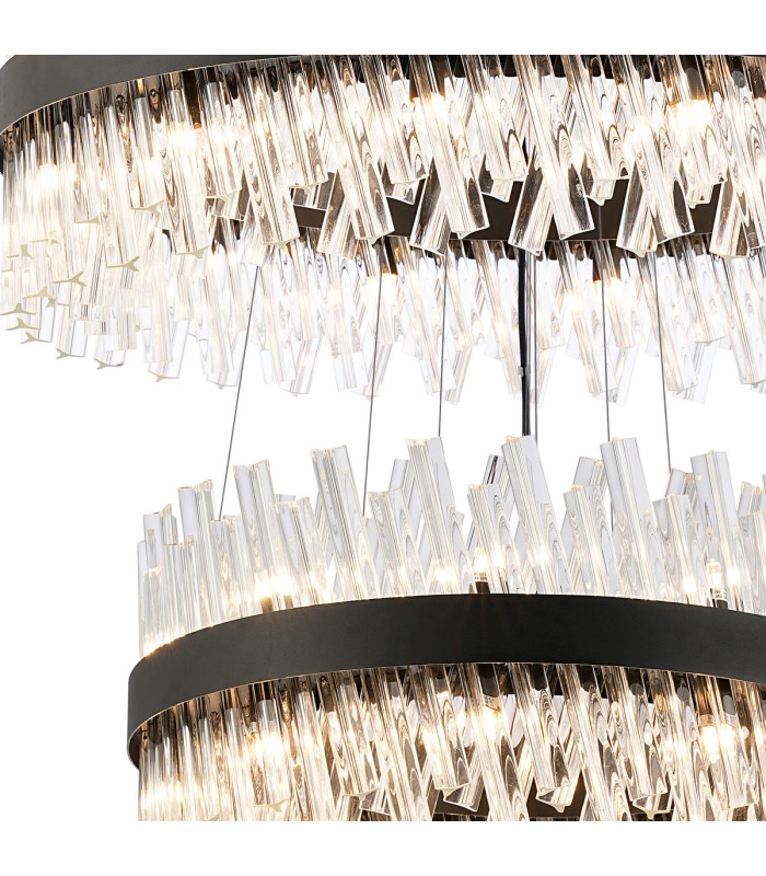 Lysander 5 Tier 25cm + 40cm + 60cm + 80cm + 1m Pendant Light G9 Satin Black/Clear Item Weight: 86kg-9