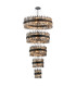 Lysander 5 Tier 25cm + 40cm + 60cm + 80cm + 1m Pendant Light G9 Satin Black/Smoke Item Weight: 86kg-1
