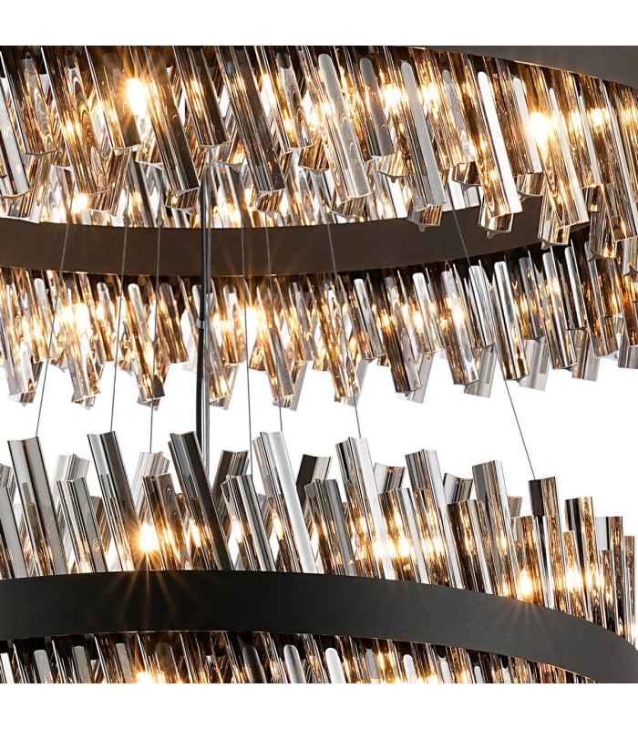 Lysander 5 Tier 25cm + 40cm + 60cm + 80cm + 1m Pendant Light G9 Satin Black/Smoke Item Weight: 86kg-8