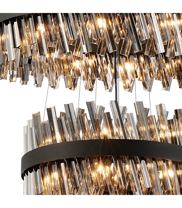 Lysander 5 Tier 25cm + 40cm + 60cm + 80cm + 1m Pendant Light G9 Satin Black/Smoke Item Weight: 86kg-9