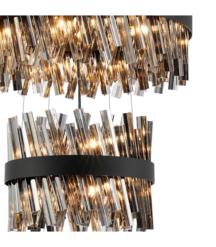Lysander 5 Tier 25cm + 40cm + 60cm + 80cm + 1m Pendant Light G9 Satin Black/Smoke Item Weight: 86kg-10