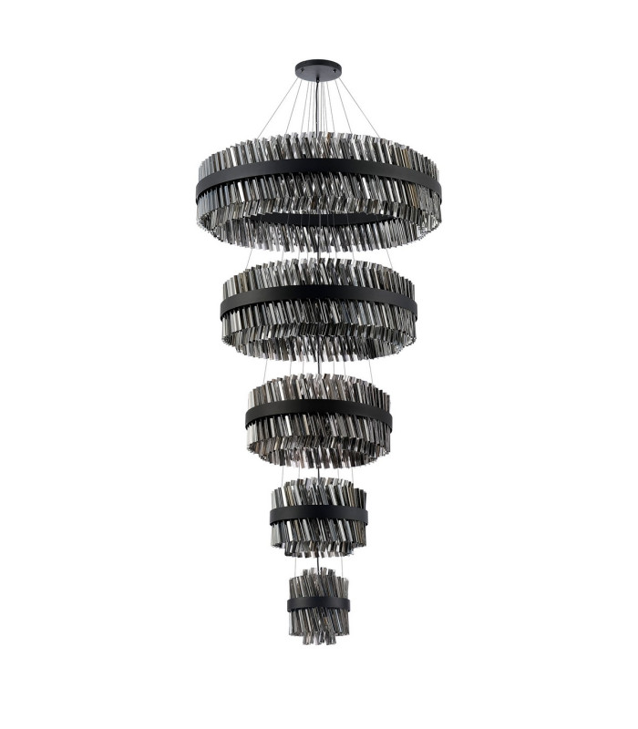 Lysander 5 Tier 25cm + 40cm + 60cm + 80cm + 1m Pendant Light G9 Satin Black/Smoke Item Weight: 86kg-11