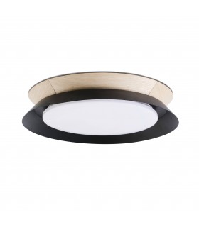 Led Flush Ceiling Lamp Black 24W 3000K - 1