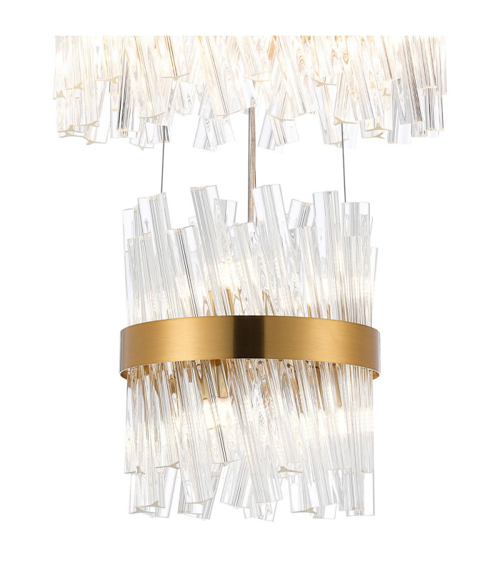 Lysander 4 Tier 25cm + 40cm + 60cm + 80cm Pendant 6 + 10 + 18 + 24 Light G9 Brass/Clear Item Weight: 56kg-6