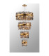 Lysander 4 Tier 25cm + 40cm + 60cm + 80cm Pendant 6 + 10 + 18 + 24 Light G9 Brass/Smoke Item Weight: 56kg-3