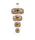 Lysander 4 Tier 25cm + 40cm + 60cm + 80cm Pendant 6 + 10 + 18 + 24 Light G9 Brass/Smoke Item Weight: 56kg-5