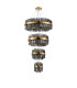 Lysander 4 Tier 25cm + 40cm + 60cm + 80cm Pendant 6 + 10 + 18 + 24 Light G9 Brass/Smoke Item Weight: 56kg-10