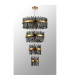 Lysander 4 Tier 25cm + 40cm + 60cm + 80cm Pendant 6 + 10 + 18 + 24 Light G9 Brass/Smoke Item Weight: 56kg-11