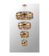 Lysander 4 Tier 25cm + 40cm + 60cm + 80cm Pendant 6 + 10 + 18 + 24 Light G9 Brass/Smoke Item Weight: 56kg-12
