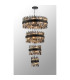 Lysander 4 Tier 25cm + 40cm + 60cm + 80cm Pendant 6 + 10 + 18 + 24 Light G9 Satin Black/Smoke Item Weight: 56kg-3