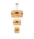 Lysander 3 Tier 25cm + 40cm + 60cm Pendant 6 + 10 + 18 Light G9 Brass/Amber Item Weight: 34kg-1