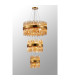 Lysander 3 Tier 25cm + 40cm + 60cm Pendant 6 + 10 + 18 Light G9 Brass/Amber Item Weight: 34kg-3