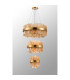 Lysander 3 Tier 25cm + 40cm + 60cm Pendant 6 + 10 + 18 Light G9 Brass/Amber Item Weight: 34kg-12