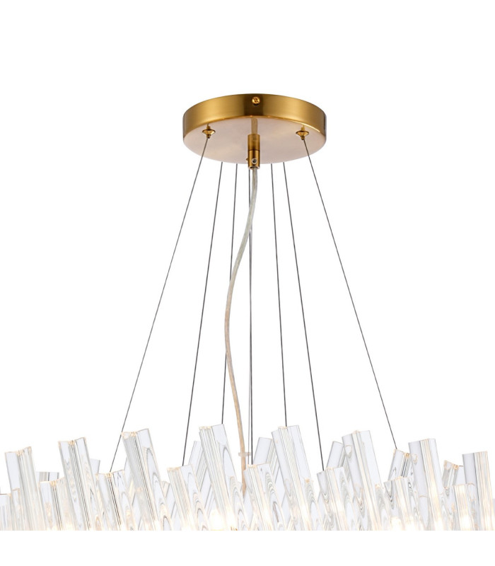 Lysander 3 Tier 25cm + 40cm + 60cm Pendant 6 + 10 + 18 Light G9 Brass/Clear Item Weight: 34kg-7