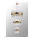 Lysander 3 Tier 25cm + 40cm + 60cm Pendant 6 + 10 + 18 Light G9 Brass/Clear Item Weight: 34kg-10