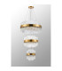 Lysander 3 Tier 25cm + 40cm + 60cm Pendant 6 + 10 + 18 Light G9 Brass/Clear Item Weight: 34kg-12