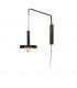 Wall Light Extendable Black, Satin Gold 1x E27 - 1