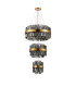 Lysander 3 Tier 25cm + 40cm + 60cm Pendant 6 + 10 + 18 Light G9 Brass/Smoke Item Weight: 34kg-9
