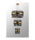 Lysander 3 Tier 25cm + 40cm + 60cm Pendant 6 + 10 + 18 Light G9 Brass/Smoke Item Weight: 34kg-10